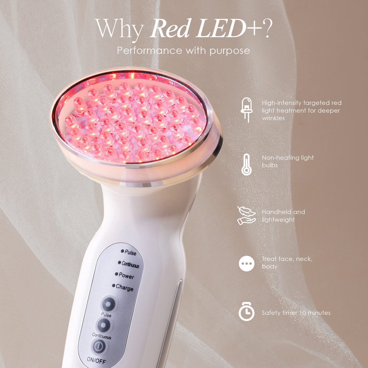 Project E Beauty Skin Care Red LED+ | Anti-Aging Therapy Wand