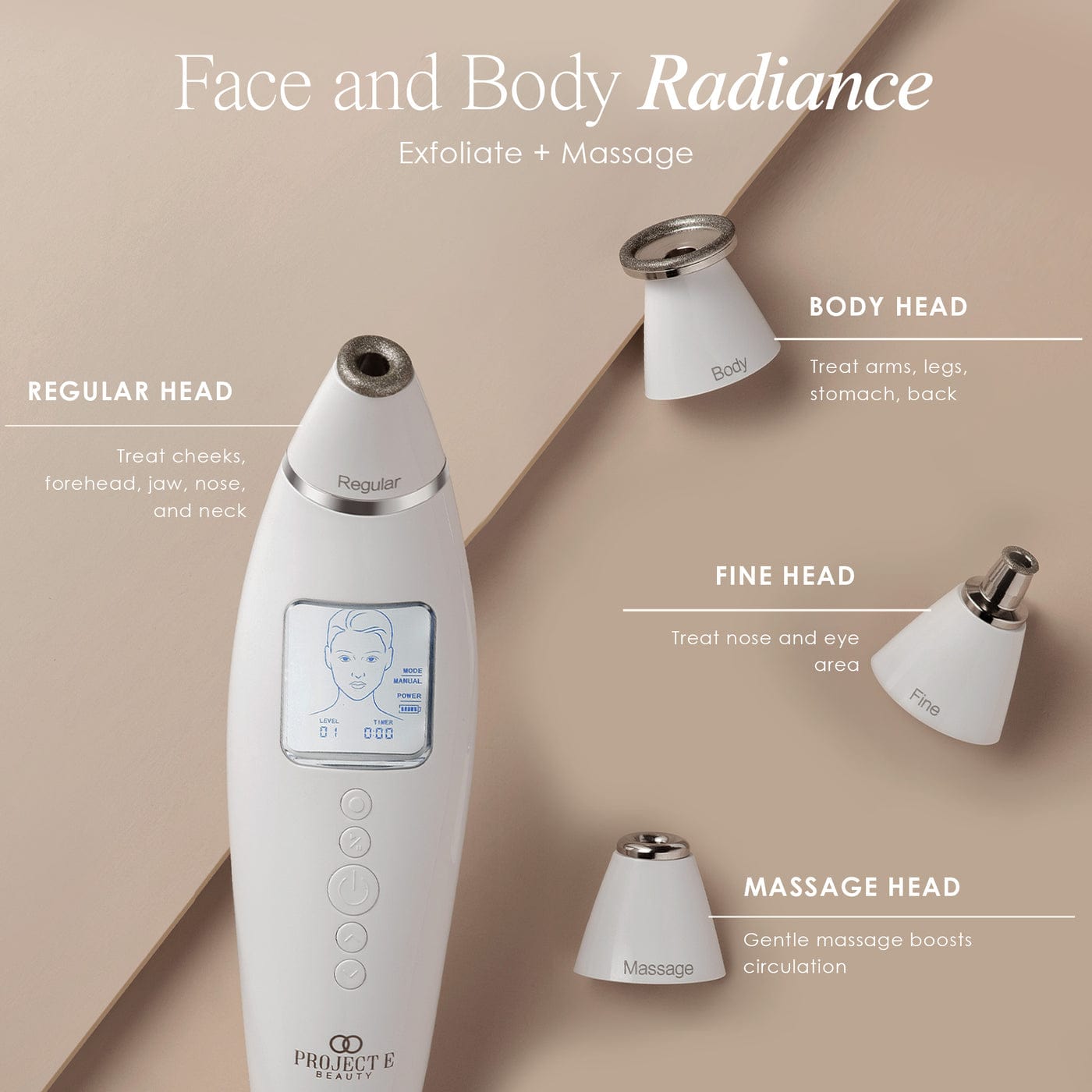 Project E Beauty Skin Care Reinvo | Facial Microdermabrasion Wand