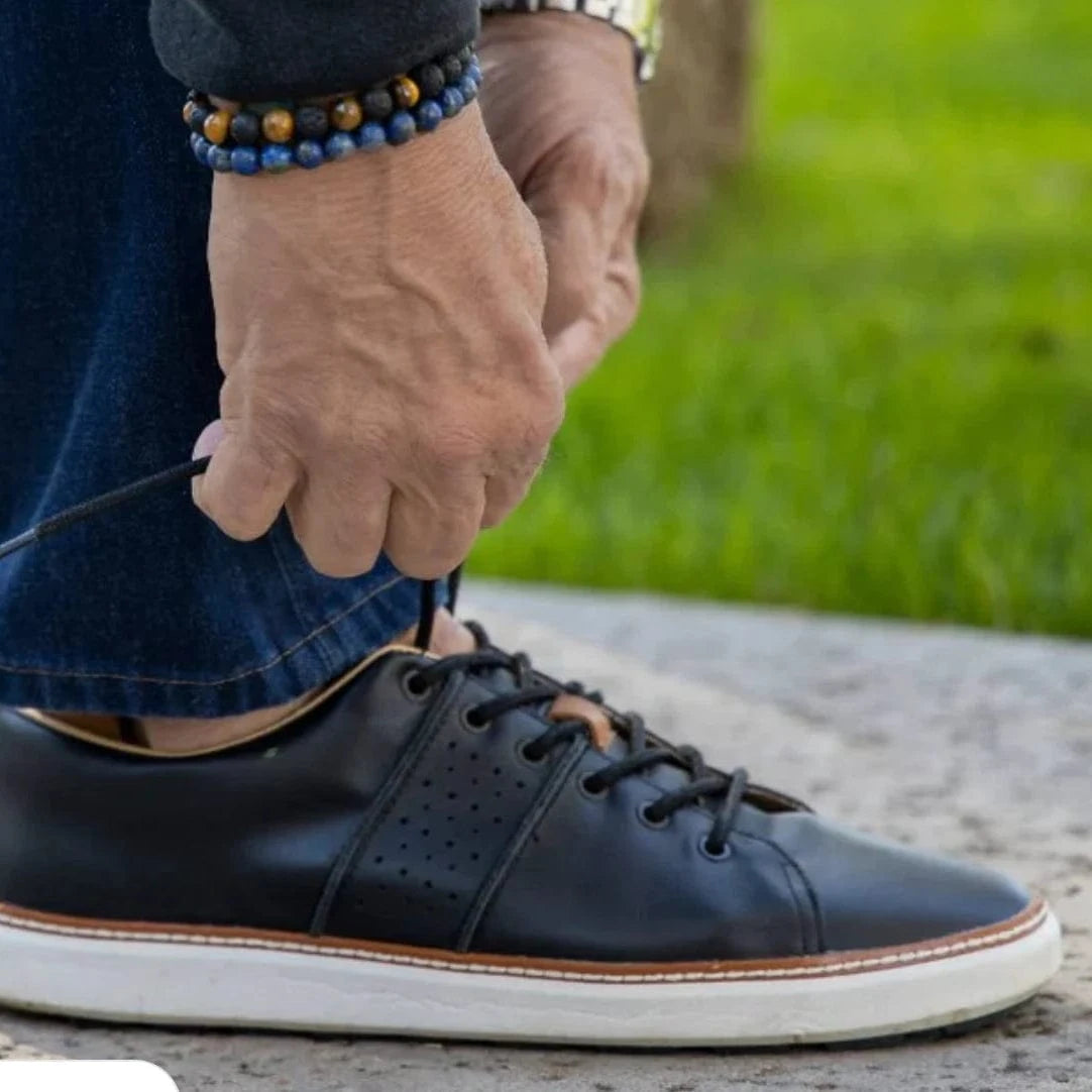 Grounded Wellness Wellness Black Leather Walker Grounding Shoes Harmony 783 Earthing Footwear