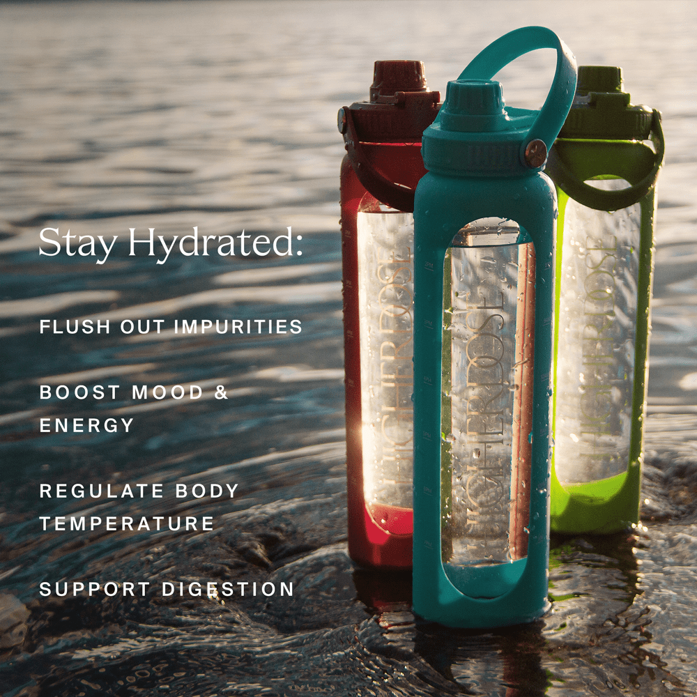 HigherDOSE Tools & Accessories DailyDOSE Time-Marked Glass Water Bottle