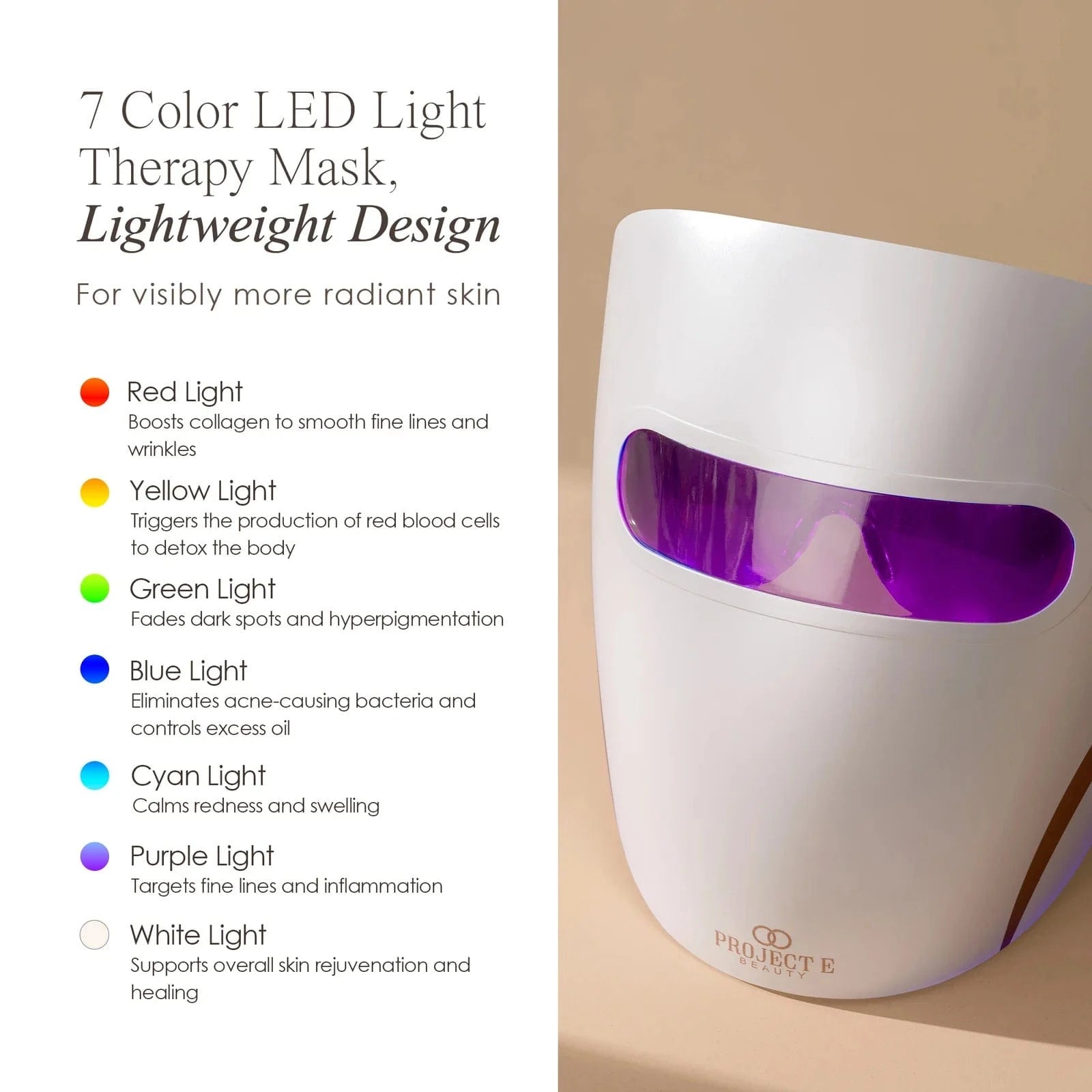 Project E Beauty Skin Care Lumamask 7 | LED Light Therapy Face Mask