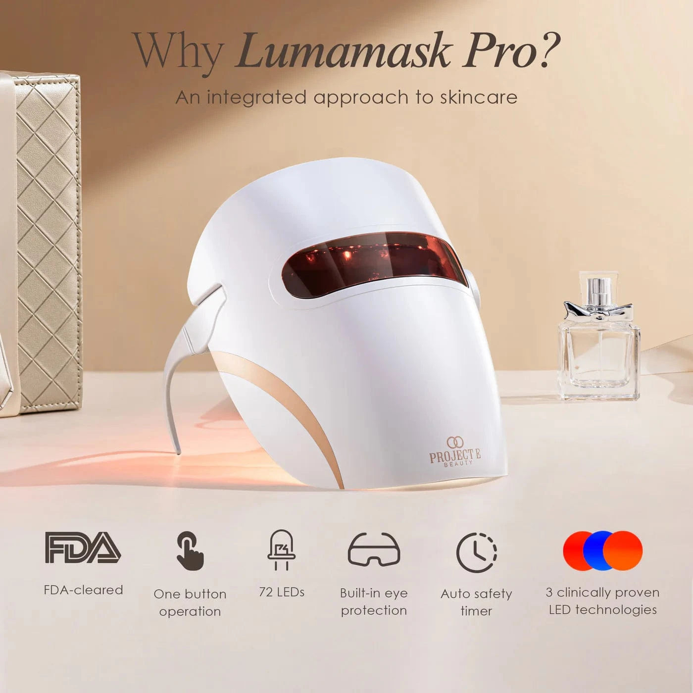 Project E Beauty Skin Care Lumamask Pro | LED Light Therapy Face Mask