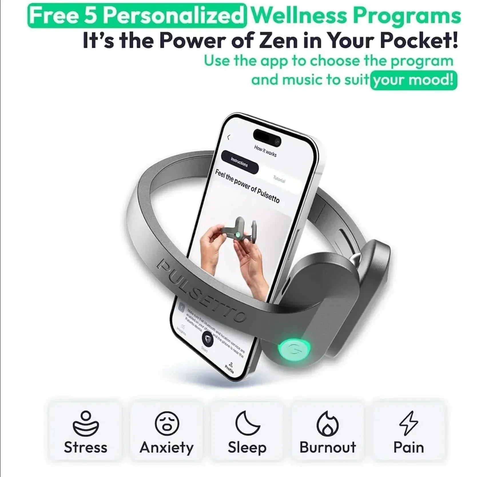 Experience tranquility with the Pulsetto Vagus Nerve Relaxation Device. Achieve calmness and balance in minutes for enhanced well-being.