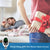 Woman sleeping peacefully while holding the 20-Level Pulse Sleep Aid – USB, Screen & Ion Therapy device, promoting natural sleep improvement. Compact white noise machine with screen display for stress relief and insomnia support.