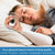 Woman sleeping peacefully while holding the 20-Level Pulse Sleep Aid – USB, Screen & Ion Therapy device, promoting natural sleep improvement. Compact white noise machine with screen display for stress relief and insomnia support.