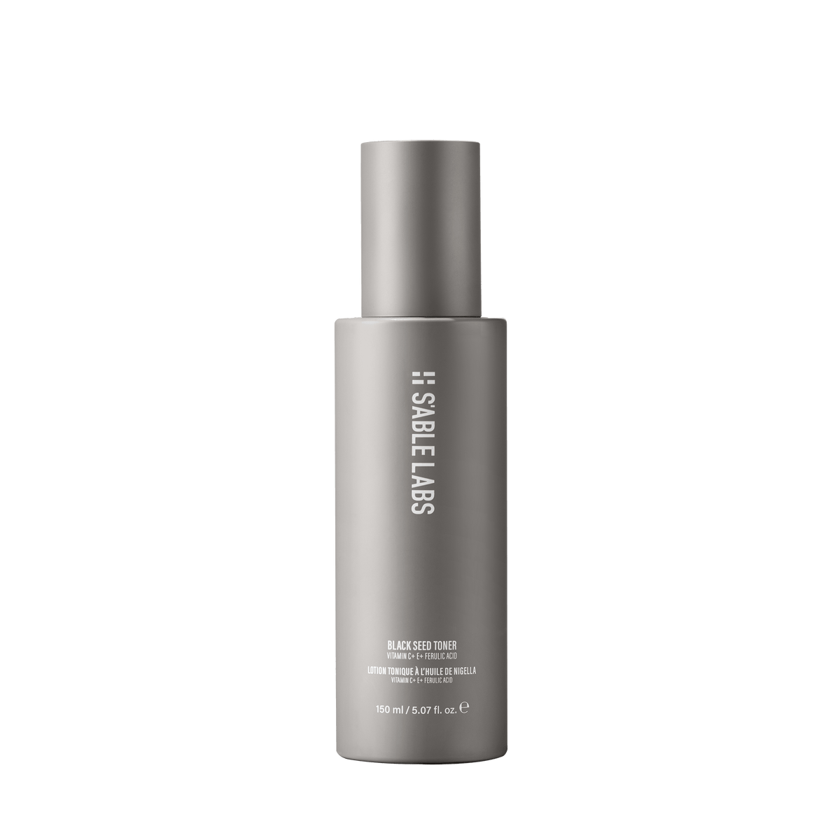 Exfoliating Black Seed Toner by S’Able Labs in sleek grey 150ml bottle. AHA blend toner for radiant skin and reduced hyperpigmentation.
