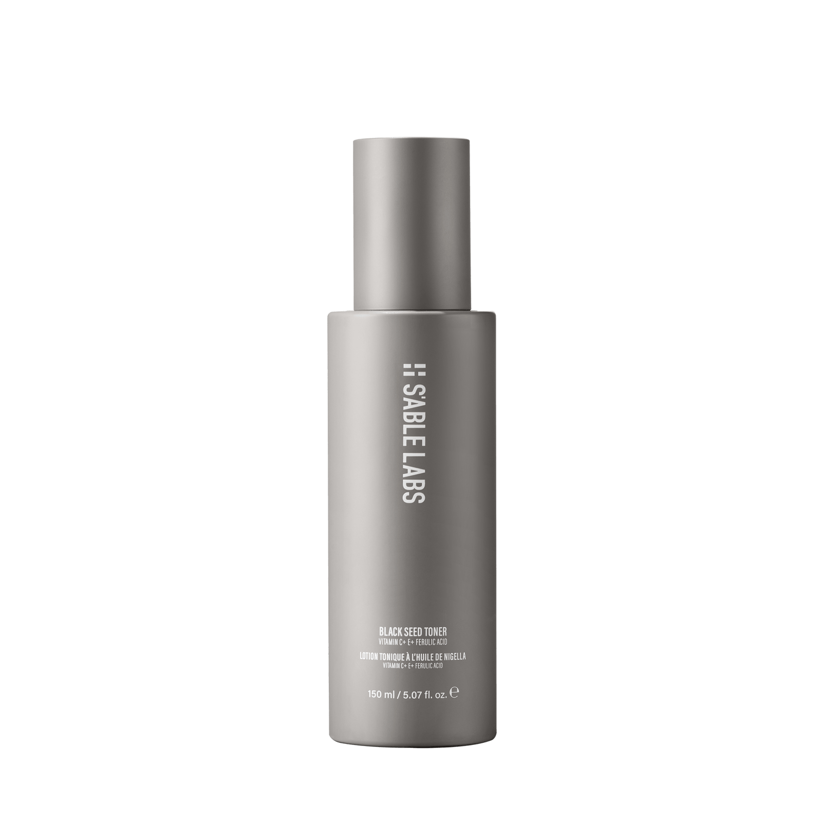 Exfoliating Black Seed Toner by S’Able Labs in sleek grey 150ml bottle. AHA blend toner for radiant skin and reduced hyperpigmentation.