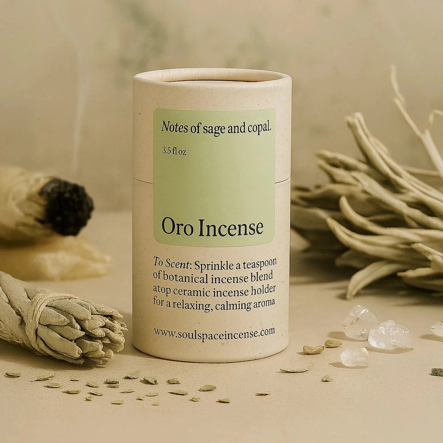 Soul Space Wellness Oro Incense | White Sage & Sweetgrass